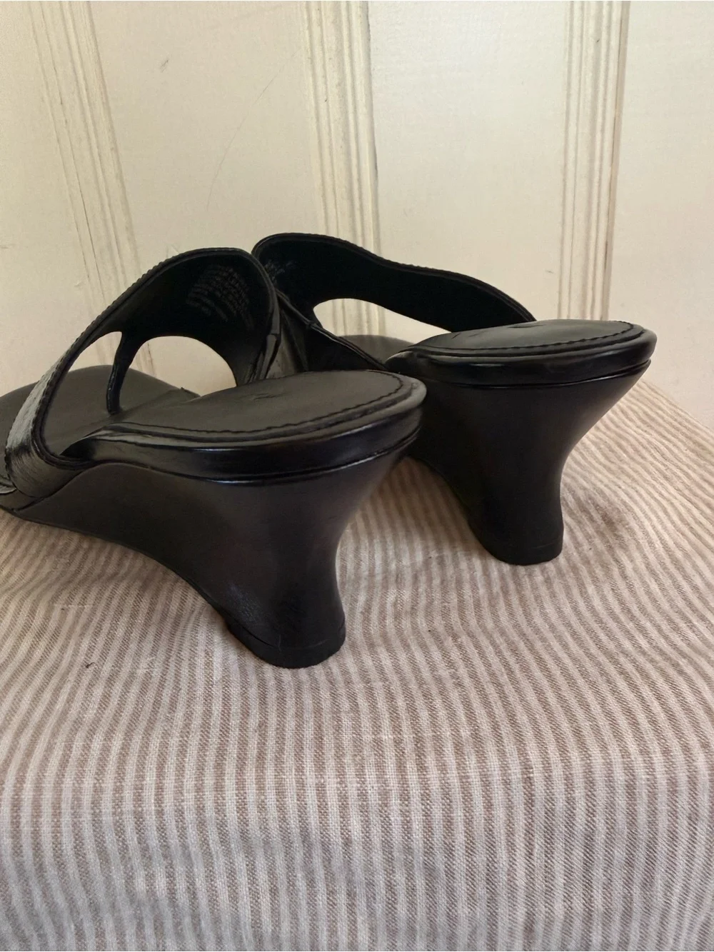 Madewell the Deanna Black Wedge Thong Sandal - Women's Casual Slide. New. 9.5